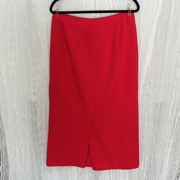 Emma James Red Skirt | Button Down Skirt | Size 14 | Midi Skirt | Vintage Skirt - Picture 2 of 5